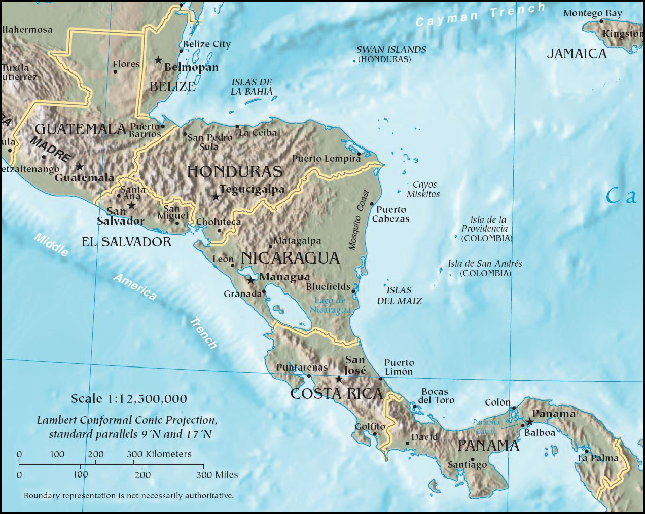 Mapa De Centroamérica 1600