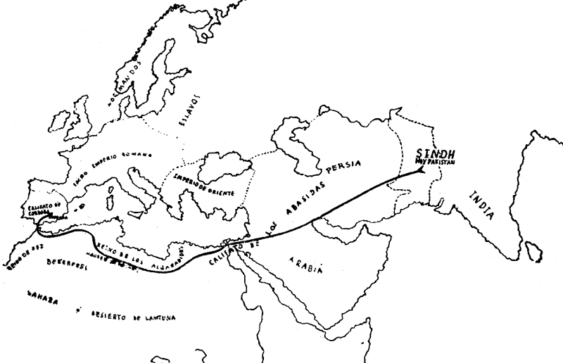 Mapa de la época de Ziryab